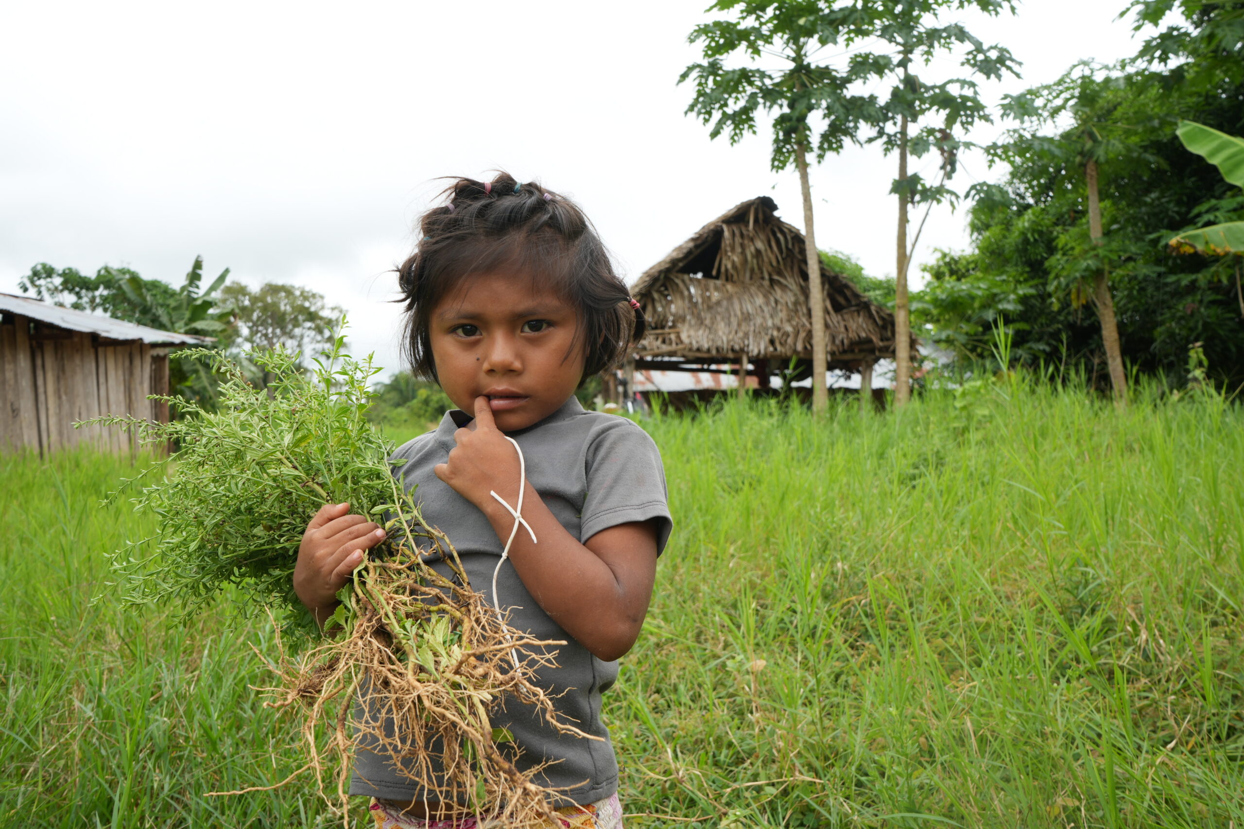 Jimena Leal Parada, 4 years old, plays in the remote Indigenous community of Caño Claro in Arauca, Colombia. (CLWR photo/Shauna Turnley)
